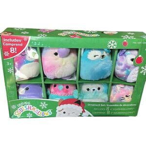 Squishmallows 4” 2023 Holiday Plush Ornament Set 8 Pack Christmas Ornaments NEW